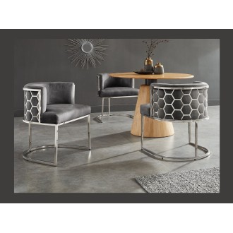 Chaise VELTO grise nid d'abeille mise en situation