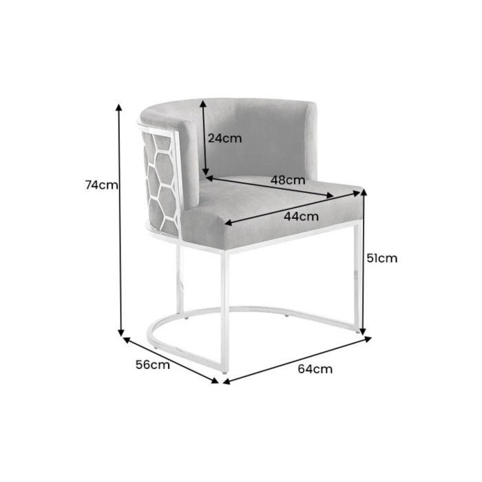 Chaise VELTO grise nid d'abeille dimensions