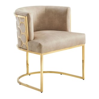 Chaise VELTO beige et dorée