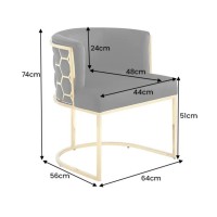 Chaise VELTO noire et dorée dimensions