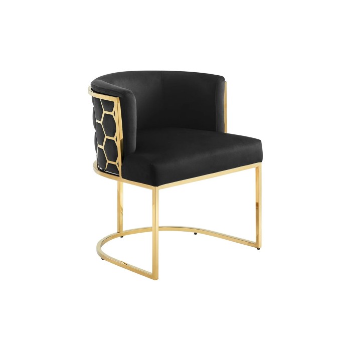 Chaise VELTO noire et dorée