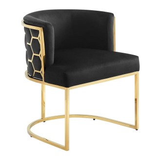 Chaise VELTO noire et dorée