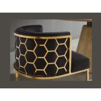 Chaise VELTO noire et dorée vue de dos