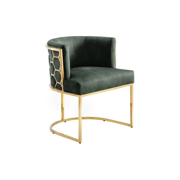 Chaise VELTO verte et dorée