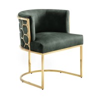Chaise VELTO verte et dorée