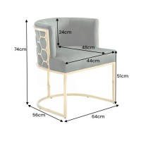 Chaise VELTO verte et dorée dimensions