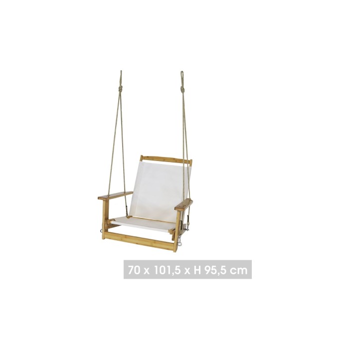 Fauteuil suspendu blanc et bois dimensions