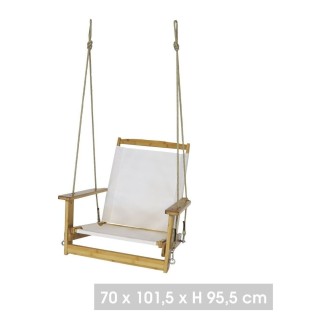 Fauteuil suspendu blanc et bois dimensions