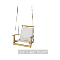 Gartensessel zum Aufhängen aus Holz mit Armlehnen – Maße 70x102x96 cm