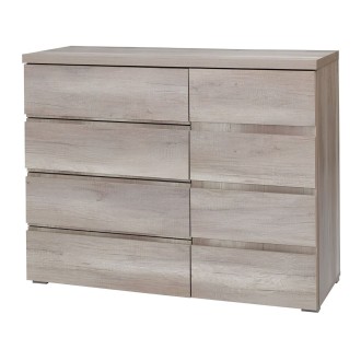 Cómoda ROMI – 4 cajones y 1 puerta – Color roble dab canyon – L110 × P43,5 × H87,5 cm – Dormitorio adulto