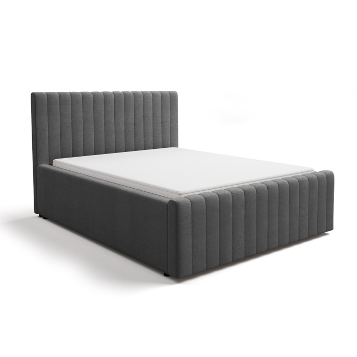 Lit coffre ELORIA 140x200 gris anthracite avec sommier relevable