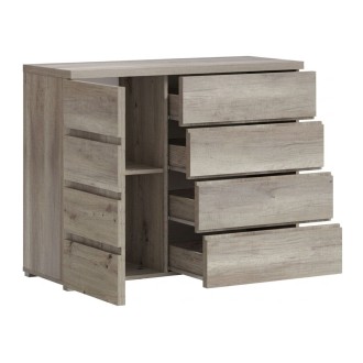 Commode ROMI 4 tiroirs et 1 porte ouverte