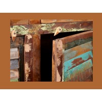 Zoom sur le système d'ouverture du buffet PATCHWOOD full bois