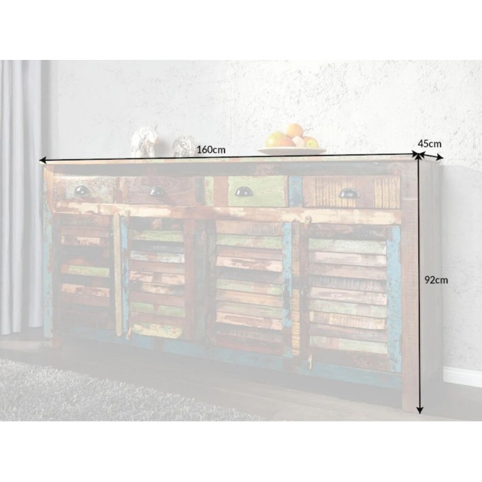 Buffet PATCHWOOD full bois 160cm dimensions