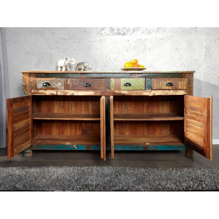 Buffet PATCHWOOD full bois 160cm ouvert