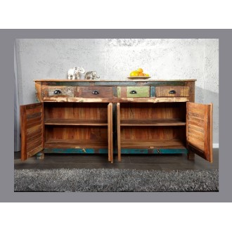 Buffet PATCHWOOD full bois 160cm ouvert