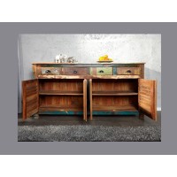 Buffet PATCHWOOD full bois 160cm ouvert