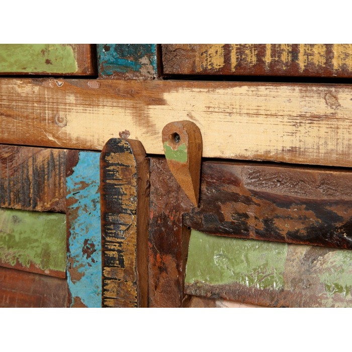Zoom sur le système d'ouverture du buffet PATCHWOOD full bois 160cm