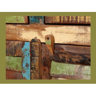 Zoom sur le système d'ouverture du buffet PATCHWOOD full bois 160cm