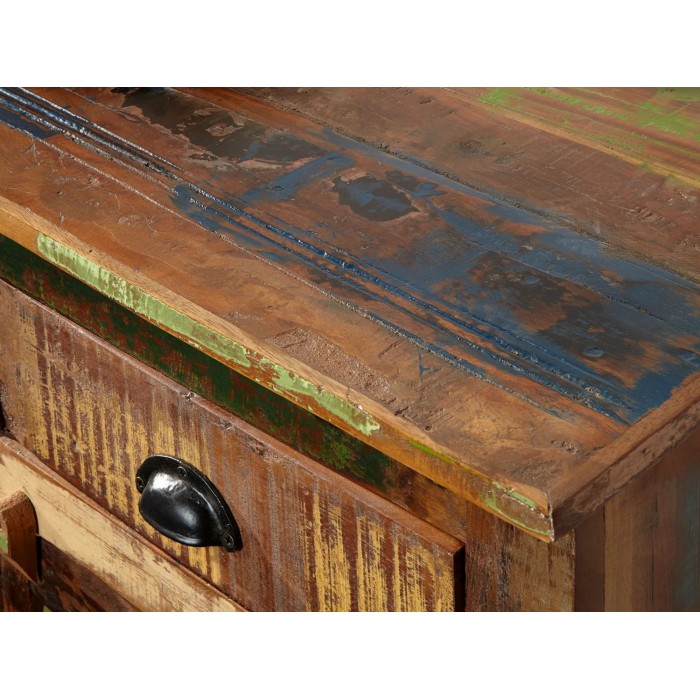 Zoom sur le tiroir du buffet PATCHWOOD full bois 160cm