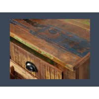 Zoom sur le tiroir du buffet PATCHWOOD full bois 160cm