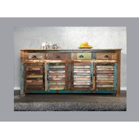 Buffet PATCHWOOD full bois 160cm vu de face