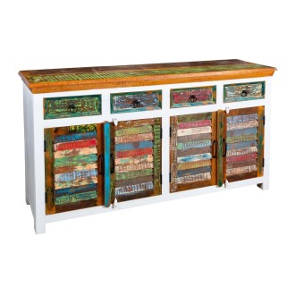 Buffet PATCHWOOD blanc et multicolore 160cm