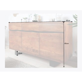 Buffet ARKAYA en bois massif d'acacia et métal noir dimensions
