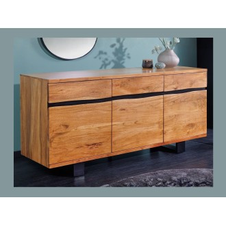 Buffet ARKAYA en bois massif d'acacia et métal noir mis en situation