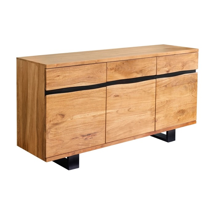 Buffet ARKAYA en bois massif d'acacia et métal noir
