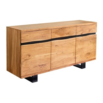 Buffet ARKAYA en bois massif d'acacia et métal noir