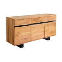 Buffet ARKAYA en bois massif d'acacia et métal noir