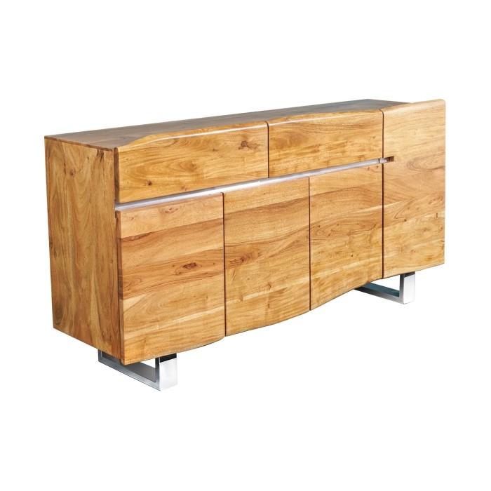 Buffet ARKAYA en bois massif d'acacia et détails blanc 170cm
