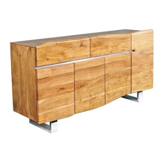 Buffet ARKAYA en bois massif d'acacia et détails blanc 170cm