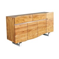 Buffet ARKAYA en bois massif d'acacia et détails blanc 170cm
