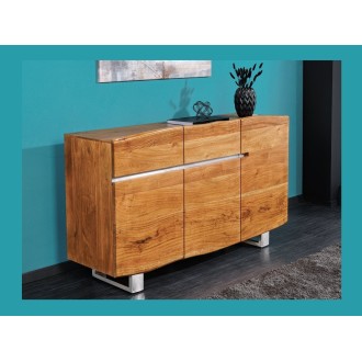 Buffet ARKAYA en bois massif d'acacia et détails blancs 135cm mis en situation
