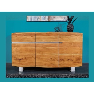 Buffet ARKAYA en bois massif d'acacia et détails blancs 135cm vu de face