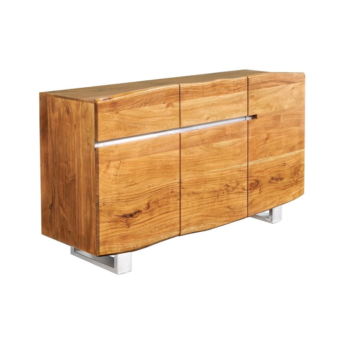 Buffet ARKAYA en bois massif d'acacia et détails blancs 135cm