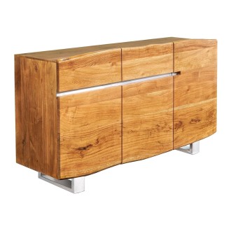Buffet ARKAYA en bois massif d'acacia et détails blancs 135cm
