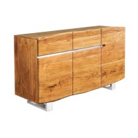 Buffet ARKAYA en bois massif d'acacia et détails blancs 135cm