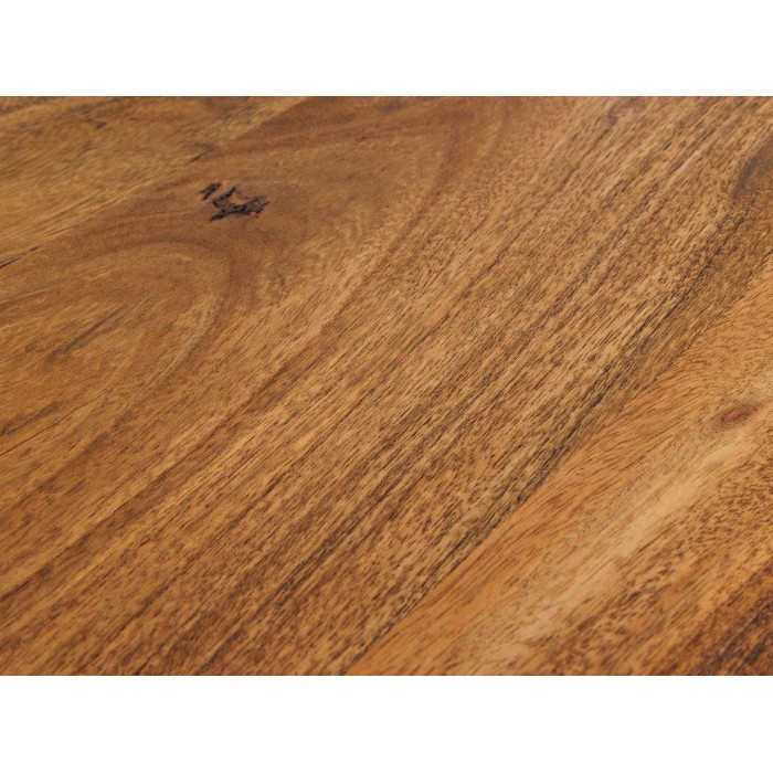 Zoom sur la texture du buffet ARKAYA en bois massif d'acacia et détails blancs 135cm