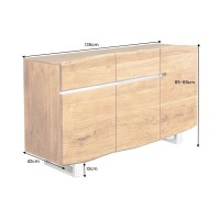 Buffet ARKAYA en bois massif d'acacia et détails blancs 135cm dimensions