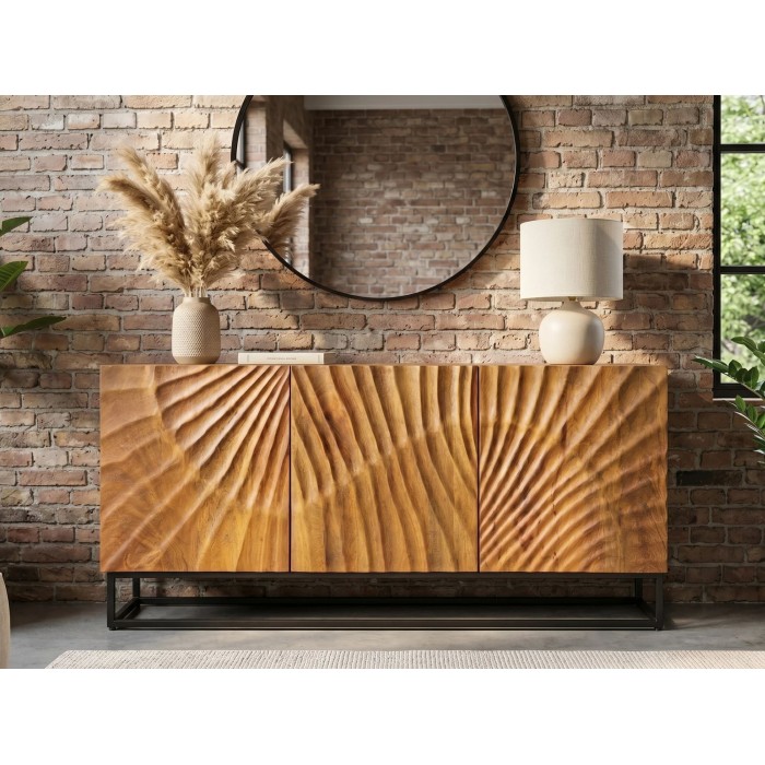 Buffet SILVA en bois massif de manguier 140cm vu de face