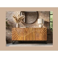 Buffet SILVA en bois massif de manguier 140cm vu de face