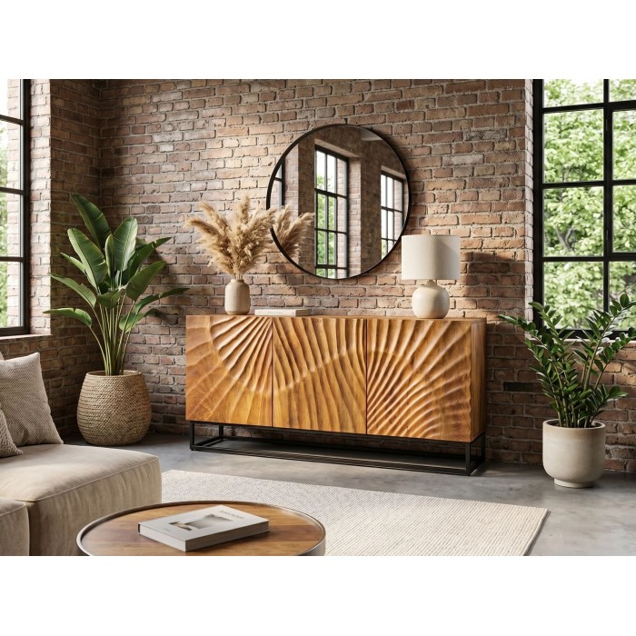 Buffet SILVA en bois massif de manguier 140cm vu éloignée
