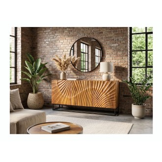 Buffet SILVA en bois massif de manguier 140cm vu éloignée