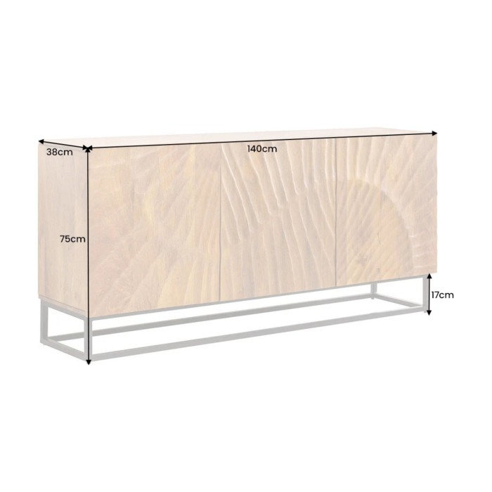 Buffet SILVA en bois massif de manguier 140cm dimensions