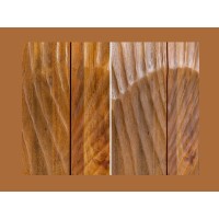 Zoom sur les détails sculptés du buffet SILVA en bois massif de manguier 140cm