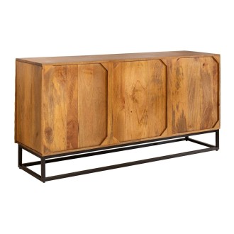 Buffet SILVA en bois massif de manguier 140cm vu de dos