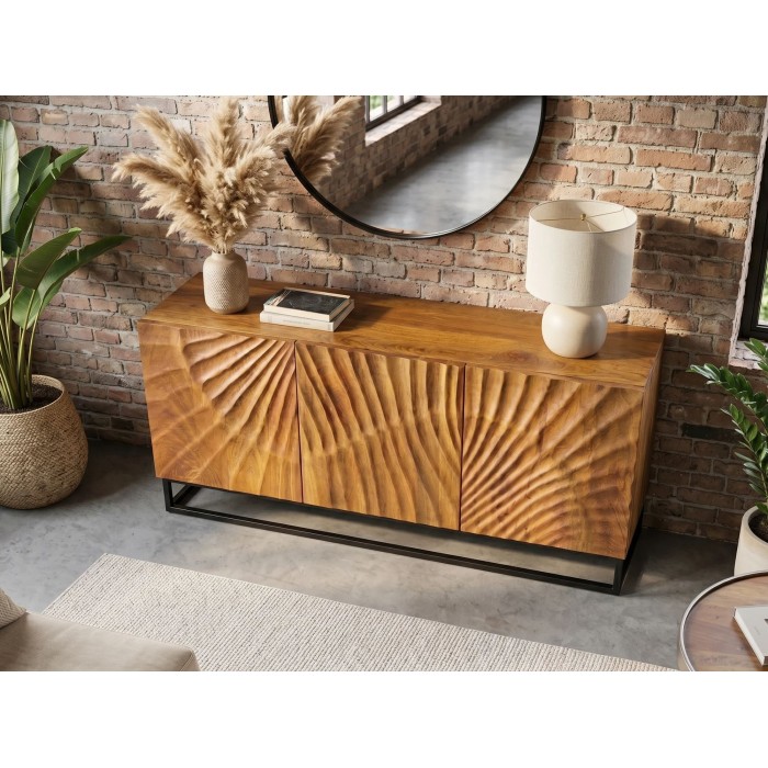 Buffet SILVA en bois massif de manguier 140cm vu de haut